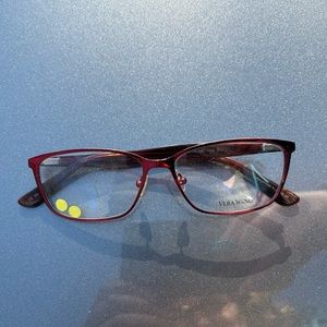 Vera Wang eyeglasses New eyeglass red, plastic, spring hinge frame w demo lens